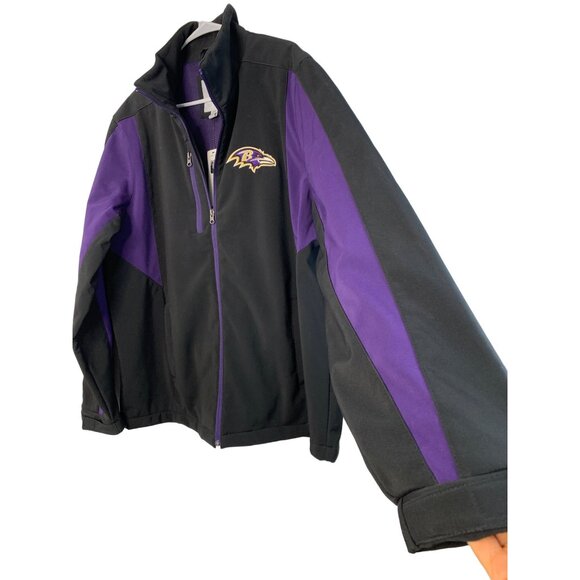 Baltimore Ravens Spelled Out NFL Jacket XL Black & Purple Polyester NWT 7226 - Picture 2 of 11